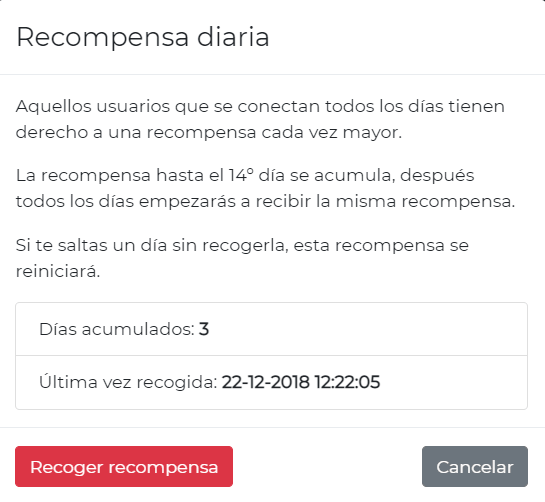 recompensa diara